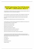 NR-503 Epidemiology Final |226 Questions with 100% verified solutions | Rated A+