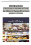 TEST BANK For  Accounting Information Systems,  3rd Edition by Vernon Richardson,  all Chapters 1-18, Covered, ISBN: 9781260571080