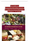 TEST BANK For  Accounting Information Systems,  4th Edition by Vernon Richardson,  all Chapters 1 - 17, Complete, ISBN: 9781266188350