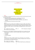 FINAL EXAM NSG420 COMMUNITY NURSING