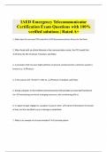 IAED Emergency Telecommunicator Certification Exam Questions with 100% verified solutions | Rated A+