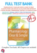 Test Banks For Pharmacology Clear and Simple A Guide to Drug Classifications and Dosage Calculations 3rd Edition by Cynthia Watkins, 9780803666528, Chapter 1-21 Complete Guide