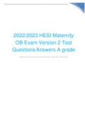 2022/2023 Hesi Maternity OB Exam Version 2 graded A+