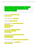 Neurological Shadowhealth, Shadow Health: Neurology. Questions and answers. Graded.