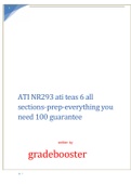 ATI NR293 ati teas 6 all sections- prep-everything you need 100 guarantee