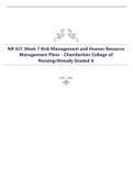 NR 631 Week 7 Risk Management and Human Resource Management Plans - Chamberlain College of Nursing/Already Graded A