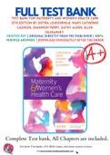 Test Bank For Maternity and Women's Health Care 12th Edition by Deitra Lowdermilk, Mary Catherine Cashion, Shannon Perry, Kathy Alden, Ellen Olshansky 9780323556293 Chapter 1-37 Complete Guide.