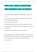 NURS 299 - EXAM 4 QUESTIONS AND ANSWERS 100% ACCURATE