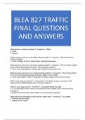 BLEA 827 TRAFFIC FINAL QUESTIONS AND ANSWERS