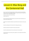 Lesson 6: Max Berg and  the Centennial Hall