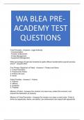 WA BLEA PRE-ACADEMY TEST QUESTIONS