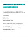 NURS 299 Exam #6 Questions and Answers 100% Correct