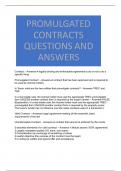 PROMULGATED CONTRACTS QUESTIONS AND ANSWERS