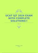 UCAT SJT 2024 EXAM WITH COMPLETE SOLUTIONS!!