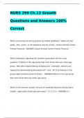 NURS 299 Ch.12 Growth Questions and Answers 100% Correct