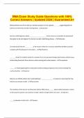 RMA Exam Study Guide Questions with 100% Correct Answers | Updated 2024 | Guaranteed A+