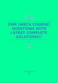 EWR (WECA COURSE) QUESTIONS WITH LATEST COMPLETE SOLUTIONS!!