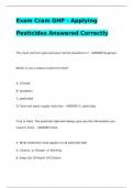 Exam Cram GHP - Applying Pesticides Answered Correctly