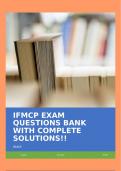 IFMCP EXAM QUESTIONS BANK WITH COMPLETE SOLUTIONS!!