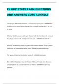 FL GHP STATE EXAM QUESTIONS AND ANSWERS 100% CORRECT