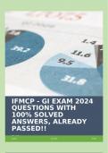 IFMCP - GI EXAM 2024 QUESTIONS WITH 100% SOLVED ANSWERS, ALREADY PASSED!!