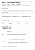 NR-601 Week 5 Test Your Knowledge (GRADED A) Questions and Answer solution Course NR601 / NR 601 Institution Chamberlain College Of Nursing Week 5: Test Your Knowledge Due Jun 6 at 11:59pm Points 10 Questions 5 Available May 29 at 11:59pm - Jun 6 at 11:59