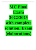 MC Final Exam 2022/2023 with complete solution, Exam (elaborations)