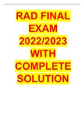 RAD FINAL EXAM 2022/2023 WITH COMPLETE SOLUTION 