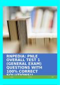 RNPEDIA: PNLE OVERALL TEST 1 (GENERAL EXAM) QUESTIONS WITH 100% CORRECT SOLUTIONS!!