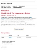 HPR205: The Human Body Health & Disease (HWC2104A) > Week 2 Quiz 2: The Integumentary System | Score: 30 Out of 30 Points | Latest 2022/23