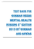 Test Bank for Neeb’s Mental Health Nursing 5th Edition Gorman