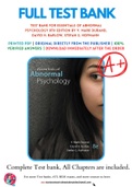 Test Bank For Essentials of Abnormal Psychology 8th Edition by V. Mark Durand, David H. Barlow, Stefan G. Hofmann 9781337677318 Chapter 1-14 Complete Guide.