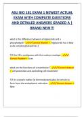 ASU BIO 181 EXAM 1 NEWEST ACTUAL  EXAM WITH COMPLETE QUESTIONS  AND DETAILED ANSWERS GRADED A |  BRAND NEW!!!