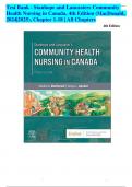 Test Bank for Stanhope and Lancaster’s Community Health Nursing in Canada,4th edition by Sandra MacDonald & Sonya (1)|ultimate guide 100% verified  by experts A+