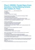 Phys 2- NWHSU- Female Repro Exam Questions Verified Marking Scheme New Update (A+ Pass)