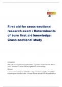 First aid for cross-sectional research exam / Determinants of burn first aid knowledge: Cross-sectional study