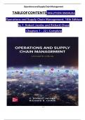 SOLUTION MANUAL Operations and Supply Chain Management, 16th Edition  by F. Robert Jacobs and Richard Chase  Chapters 1 - 22 | Complete  