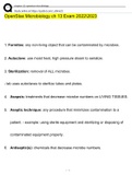 OpenStax Microbiology ch 13 Exam Questions and Answers 2022/2023| 100% Correct Verified Answers