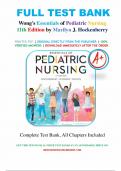 TEST BANK For Wong’s Essentials of Pediatric Nursing, 11th Edition by Marilyn Hockenberry, Cheryl Rodgers, Verified Chapters 1 - 31, Complete Newest Version