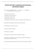 ECON 440 Test 1 Questions And Answers 2024/2025 Update