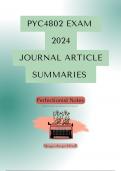 PYC4802 Exam 2024 Journal Article Summaries 