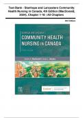 Test Bank - Stanhope and Lancasters Community Health Nursing in Canada, 4th Edition (MacDonald, 2024), Chapter 1-18 | All Chapters |Complete Solution.