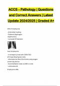 ACCS – Pathology | Questions and Correct Answers | Latest Update 2024/2025 | Graded A+