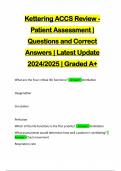 Kettering ACCS Review - Patient Assessment | Questions and Correct Answers | Latest Update 2024/2025 | Graded A+