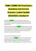 TAMU COMM 335 Final Exam | Questions and Correct Answers | Latest Update 2024/2025 | Graded A+