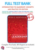 Test Bank for Introduction to Leadership: Concepts and Practice 5th Edition By Peter G. Northouse Chapter 1-14 Complete Guide A+