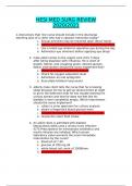 HESI MED SURG REVIEW 2020/2021  1.instructions that  the nurse should include in the discharge teaching plan of a client who had a cataract extraction today? Sexual activities may be resumed upon return home Light housekeeping is permitted but avoid heavy