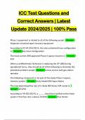 ICC Test Questions and Correct Answers | Latest Update 2024/2025 | 100% Pass