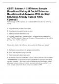 CSET: Subtest 1 Cliff Notes Sample Questions History & Social Sciences Questions And Answers With Verified Solutions Already Passed 100% Correct!!!