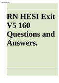 RN HESI Exit V5 160 Questions and Answers.